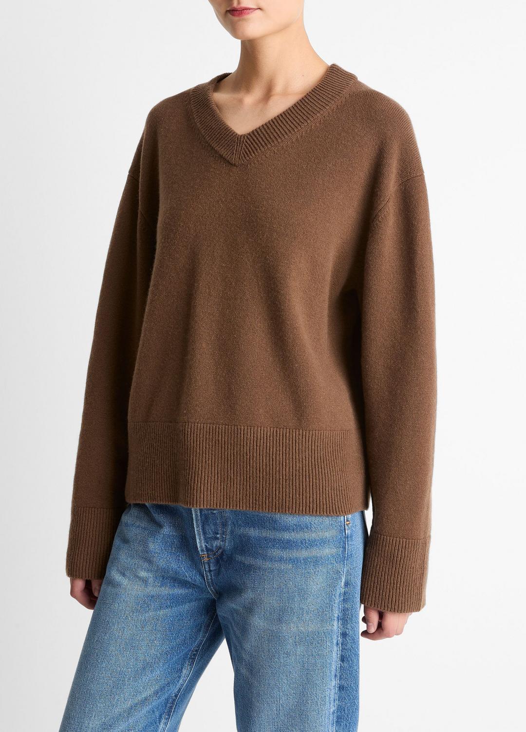 VINCE Women Wool-Cashmere V-Neck Sweater in V-Neck