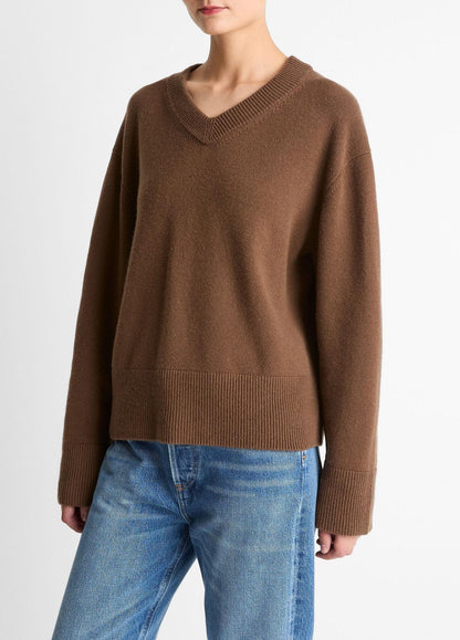 VINCE Women Wool-Cashmere V-Neck Sweater in V-Neck
