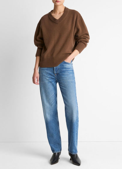 VINCE Women Wool-Cashmere V-Neck Sweater in V-Neck