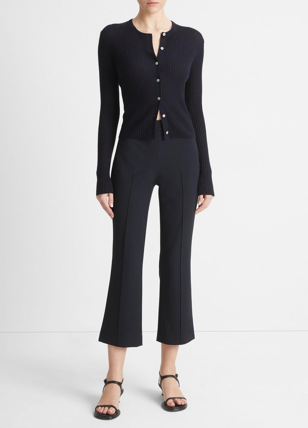 VINCE Women Ribbed Cashmere-Silk Cardigan in Cardigans