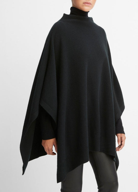 VINCE Women Merino Wool-Cashmere Funnel-Neck Poncho in Accessories