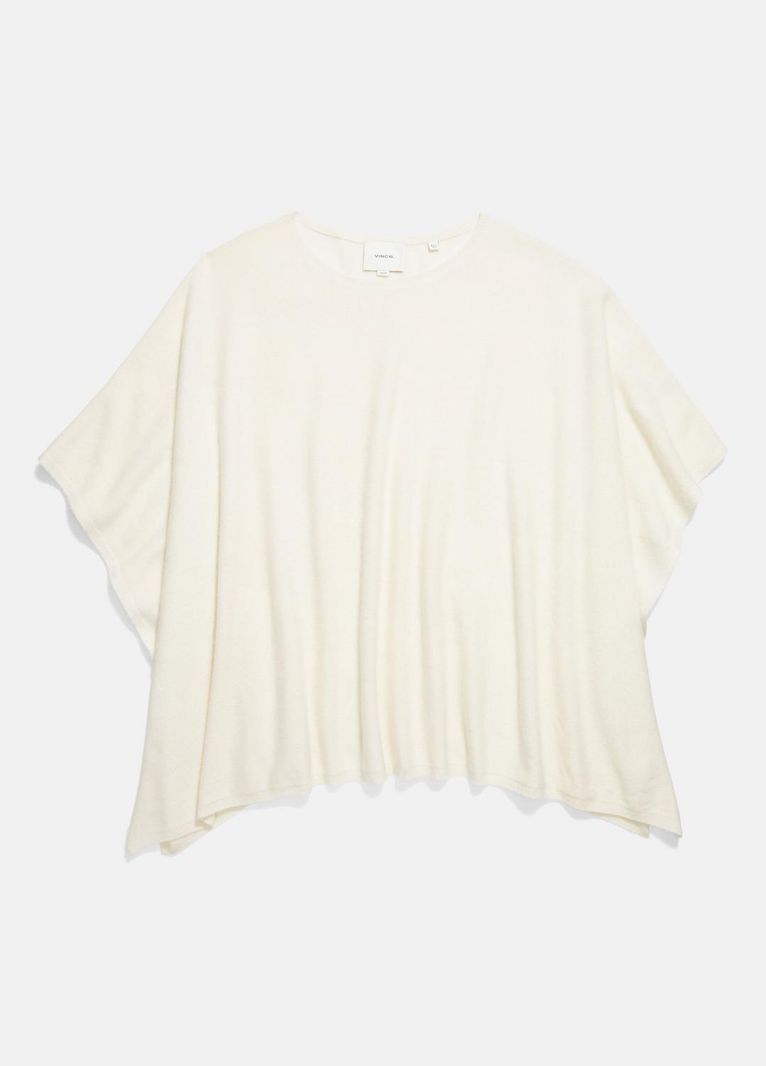 VINCE Women Reverse-Jersey Cashmere Boat-Neck Poncho in Sweaters