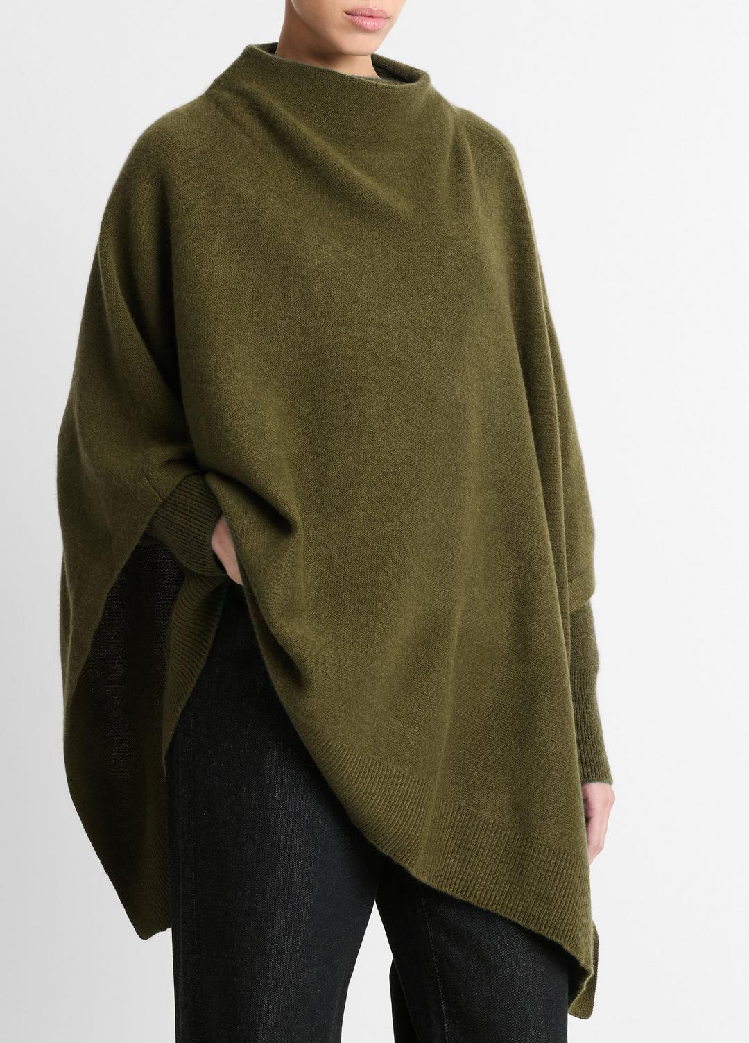 VINCE Women Merino Wool-Cashmere Funnel-Neck Poncho in Accessories