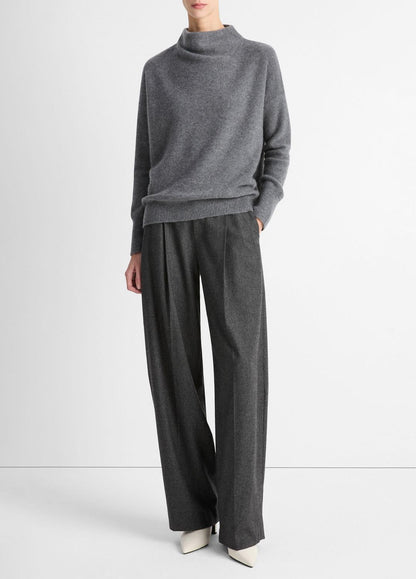 VINCE Women Plush Cashmere Funnel-Neck Sweater in Turtleneck