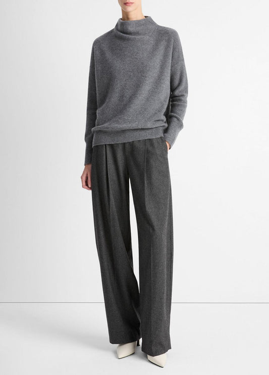 VINCE Women Plush Cashmere Funnel-Neck Sweater in Turtleneck