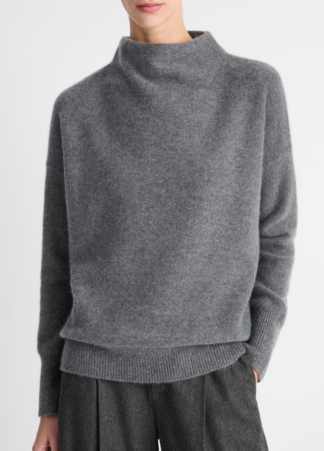 VINCE Women Plush Cashmere Funnel-Neck Sweater in Turtleneck
