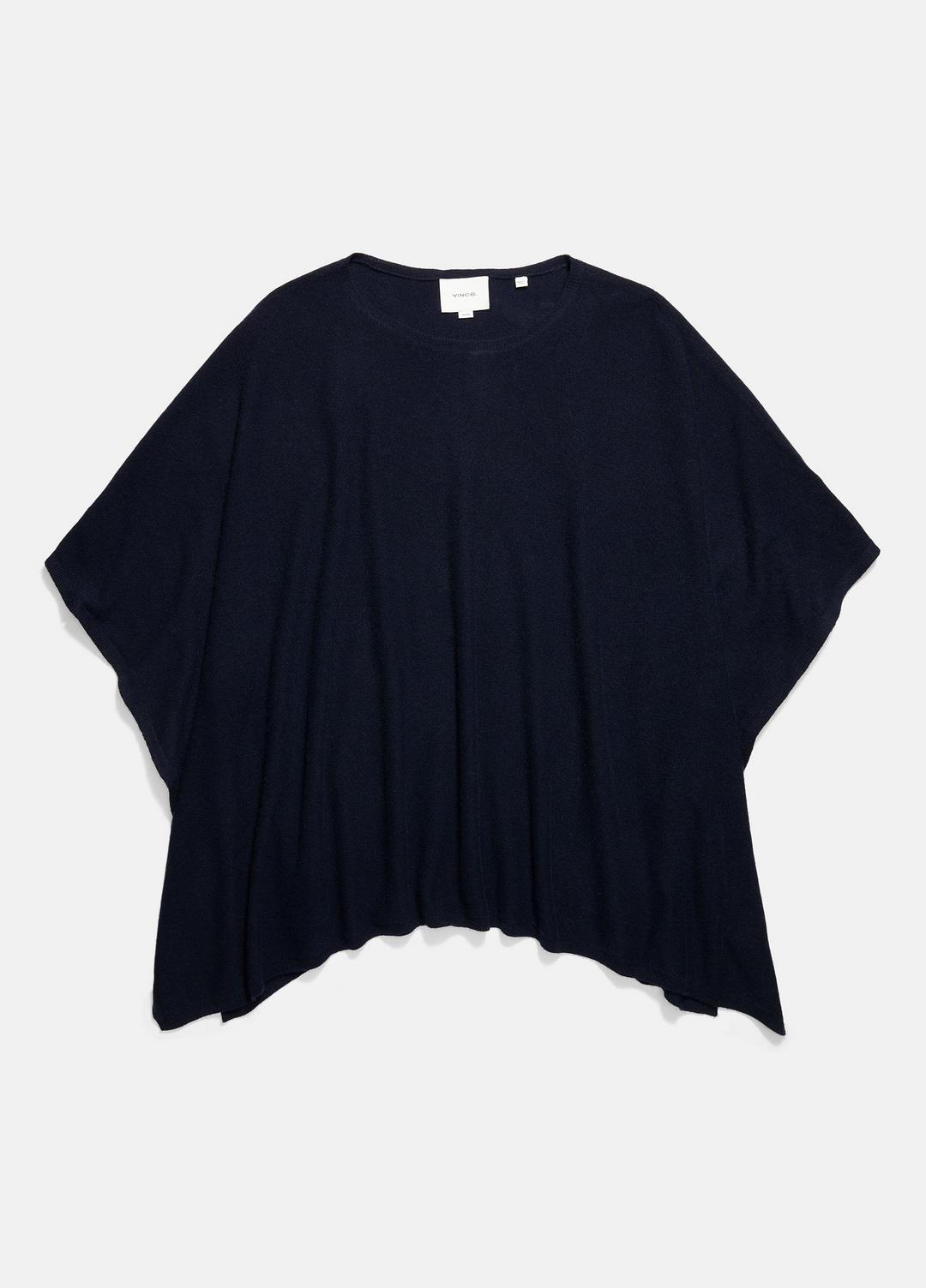 VINCE Women Reverse-Jersey Cashmere Boat-Neck Poncho in Sweaters