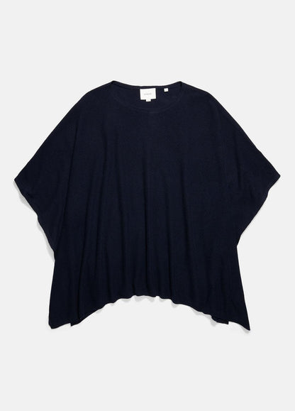 VINCE Women Reverse-Jersey Cashmere Boat-Neck Poncho in Sweaters