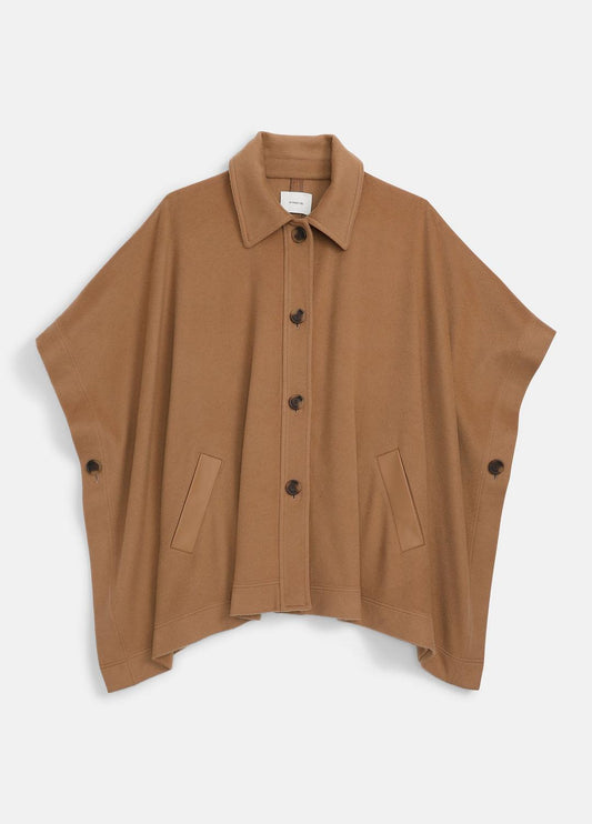 VINCE Women Leather-Trim Wool Cape in Accessories