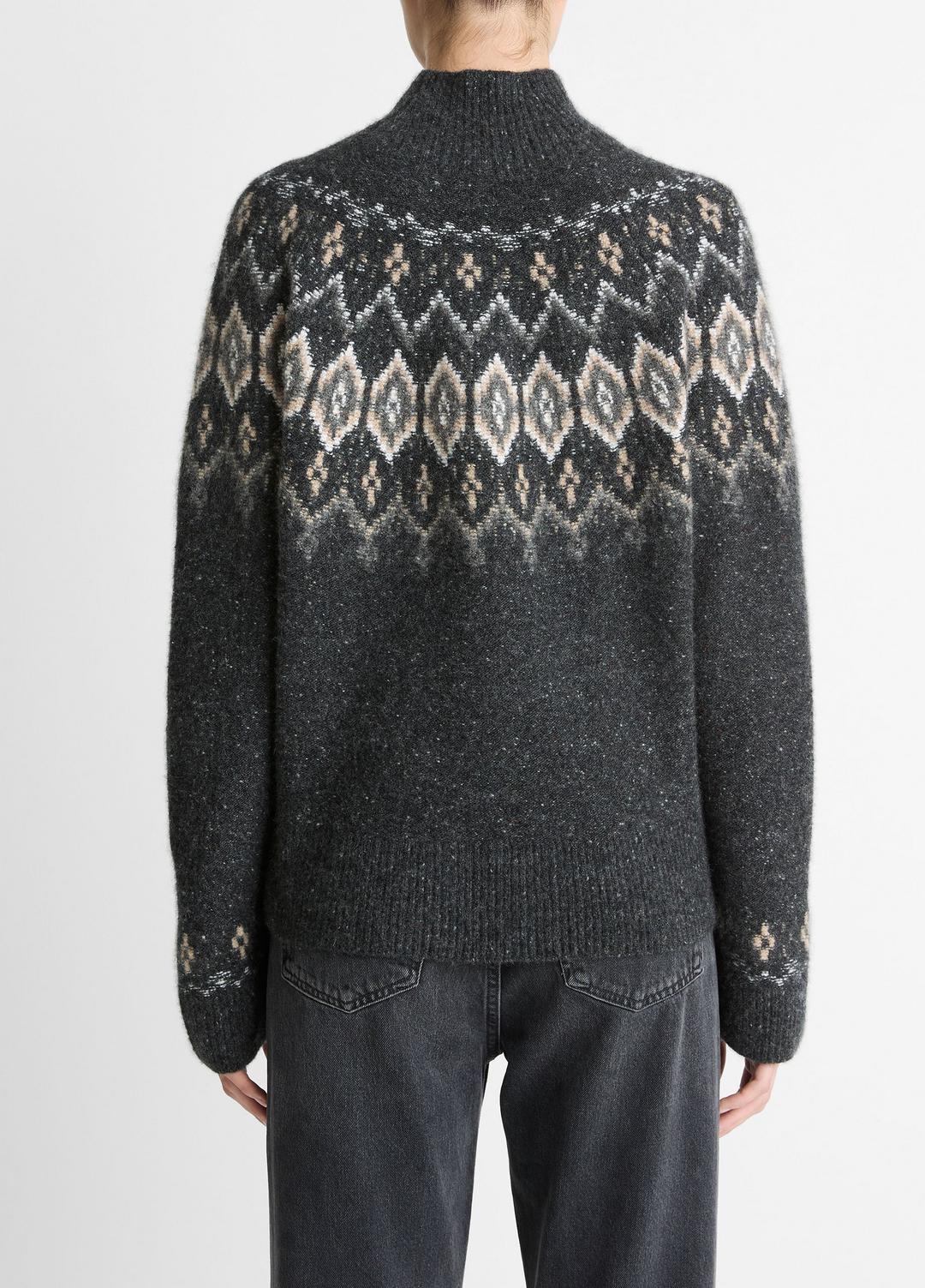 VINCE Women Fair Isle Donegal Cashmere Turtleneck Sweater in Turtleneck