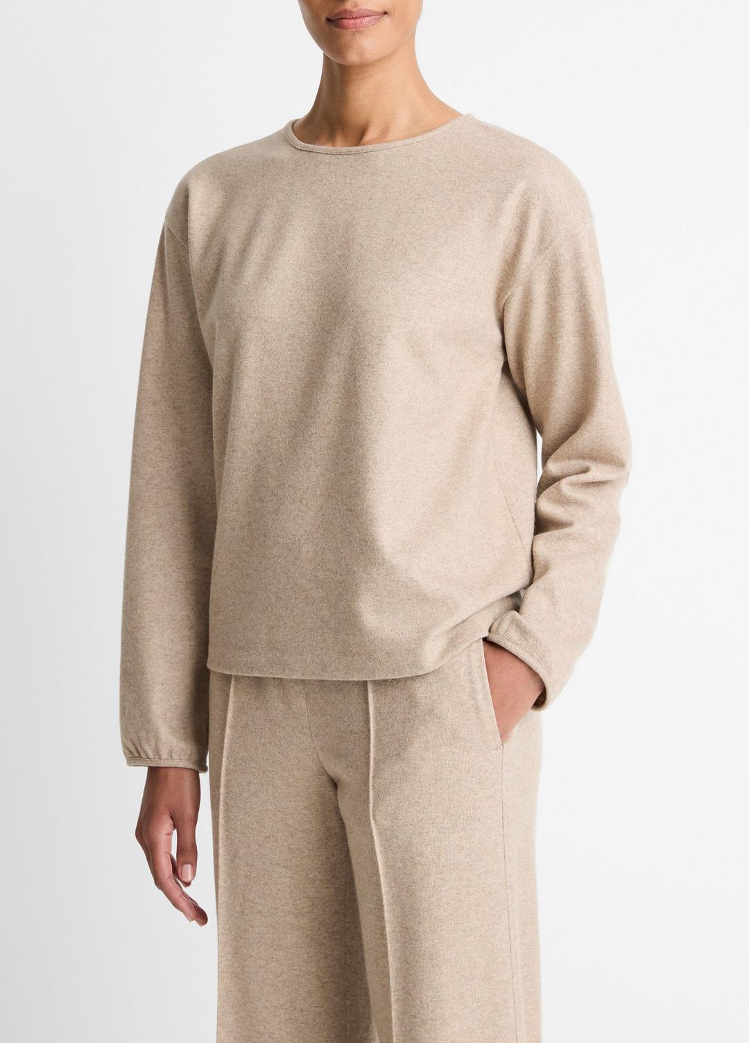 VINCE Women Italian Wool-Blend Lounge Pullover in Sweatshirts & Hoodies