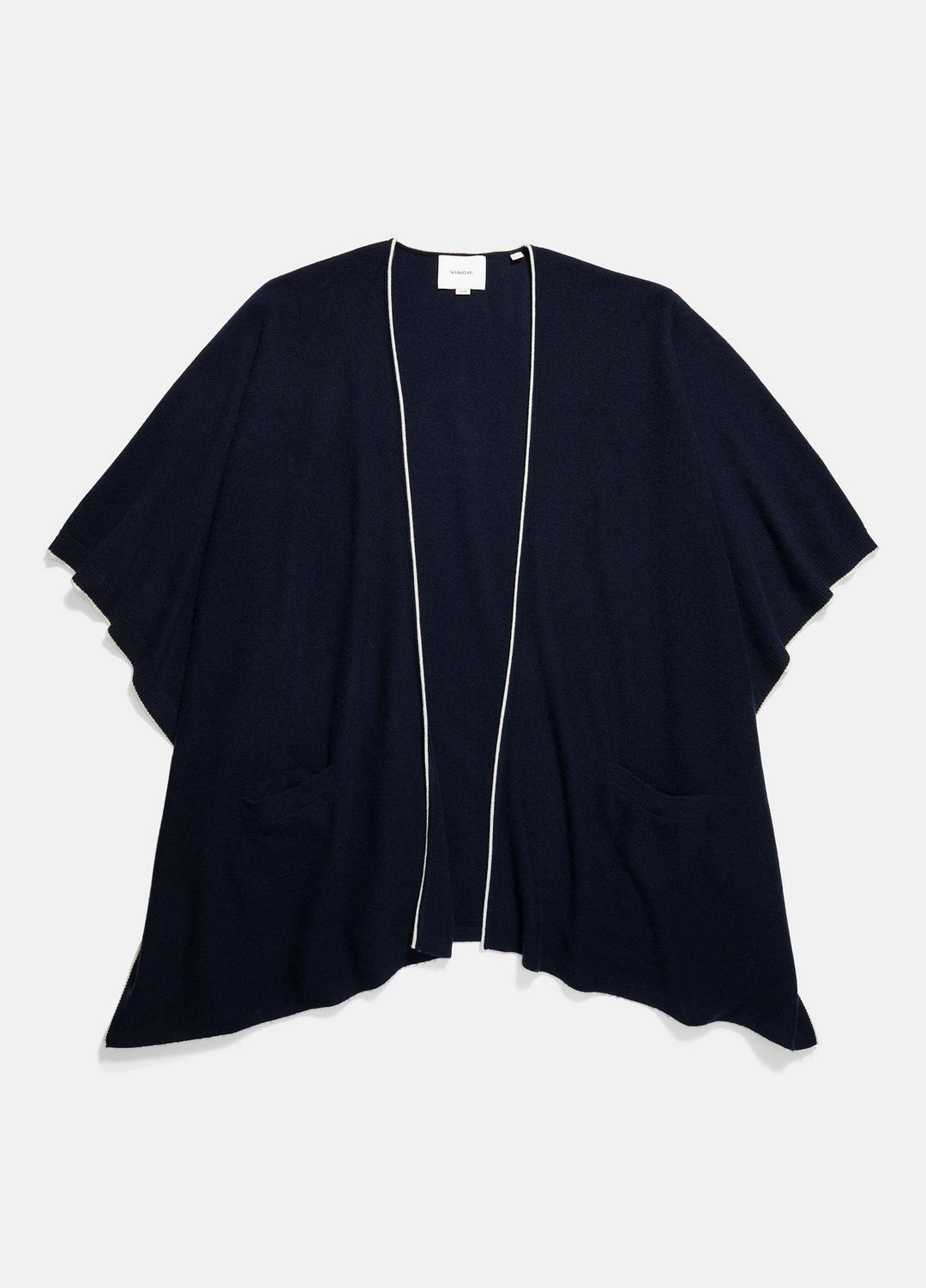 VINCE Women Tipped Jersey-Knit Cashmere Cape in Sweaters