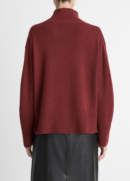 VINCE Women Wool-Cashmere Side-Slit Turtleneck Sweater in Turtleneck