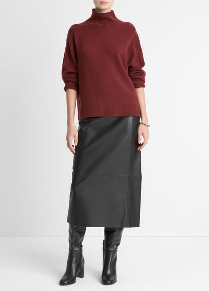 VINCE Women Wool-Cashmere Side-Slit Turtleneck Sweater in Turtleneck