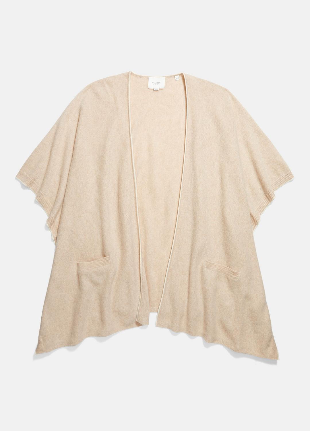 VINCE Women Tipped Jersey-Knit Cashmere Cape in Sweaters