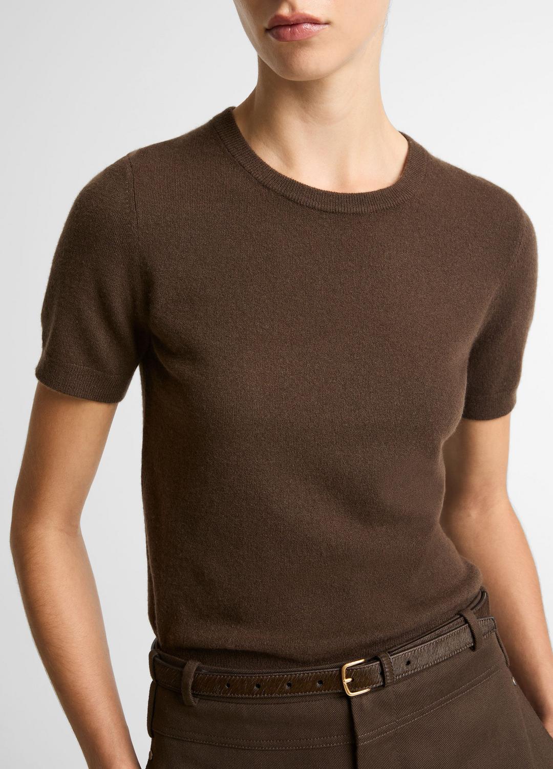 VINCE Women Wool & Cashmere-Blend Short-Sleeve Sweater in Crew Neck
