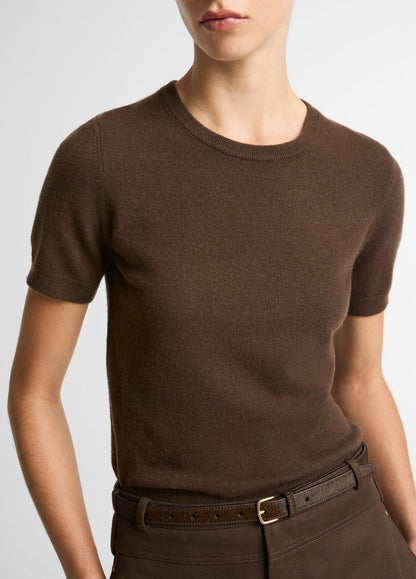 VINCE Women Wool & Cashmere-Blend Short-Sleeve Sweater in Crew Neck