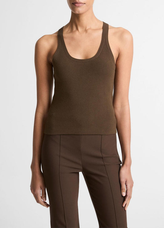 VINCE Women Milano-Stitch Scoop-Neck Sweater Tank in Tank Tops