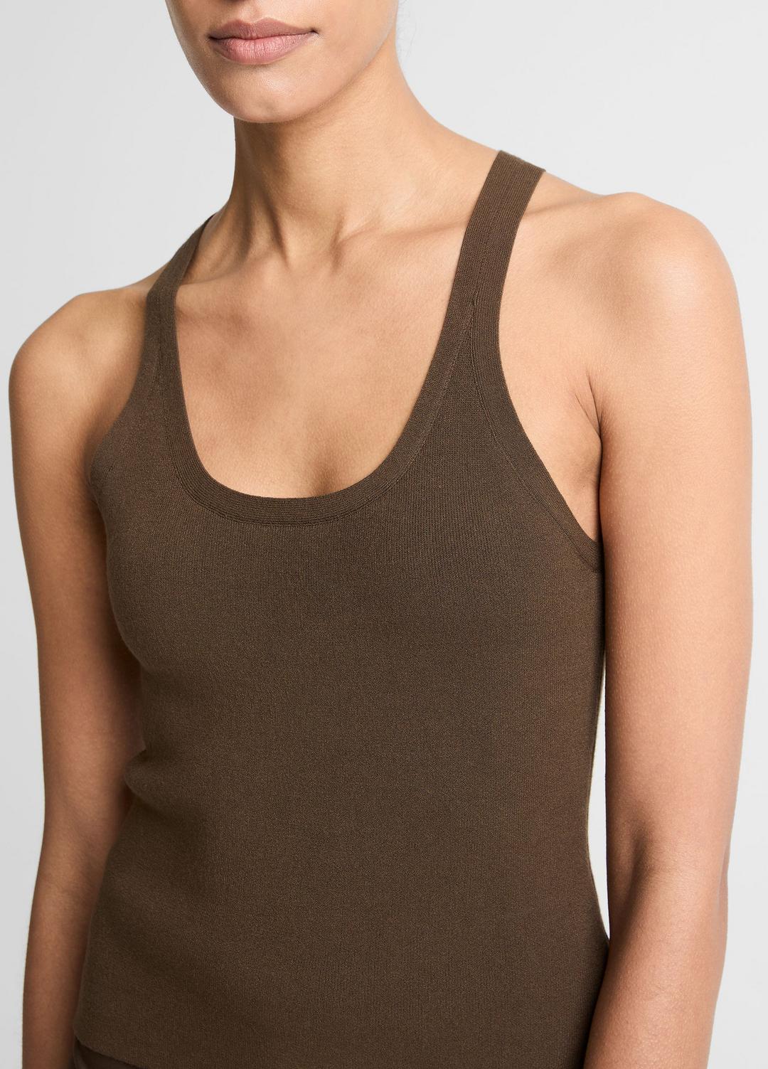 VINCE Women Milano-Stitch Scoop-Neck Sweater Tank in Tank Tops