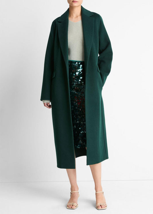 VINCE Women Wool-Blend Single-Breasted Coat in Coats