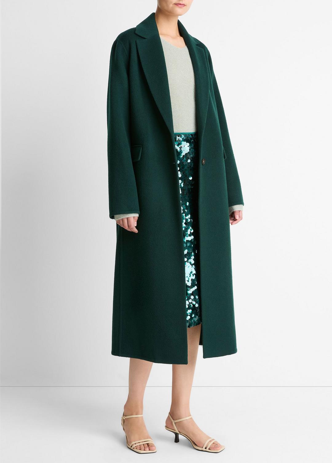 VINCE Women Wool-Blend Single-Breasted Coat in Coats