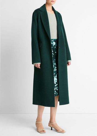 VINCE Women Wool-Blend Single-Breasted Coat in Coats