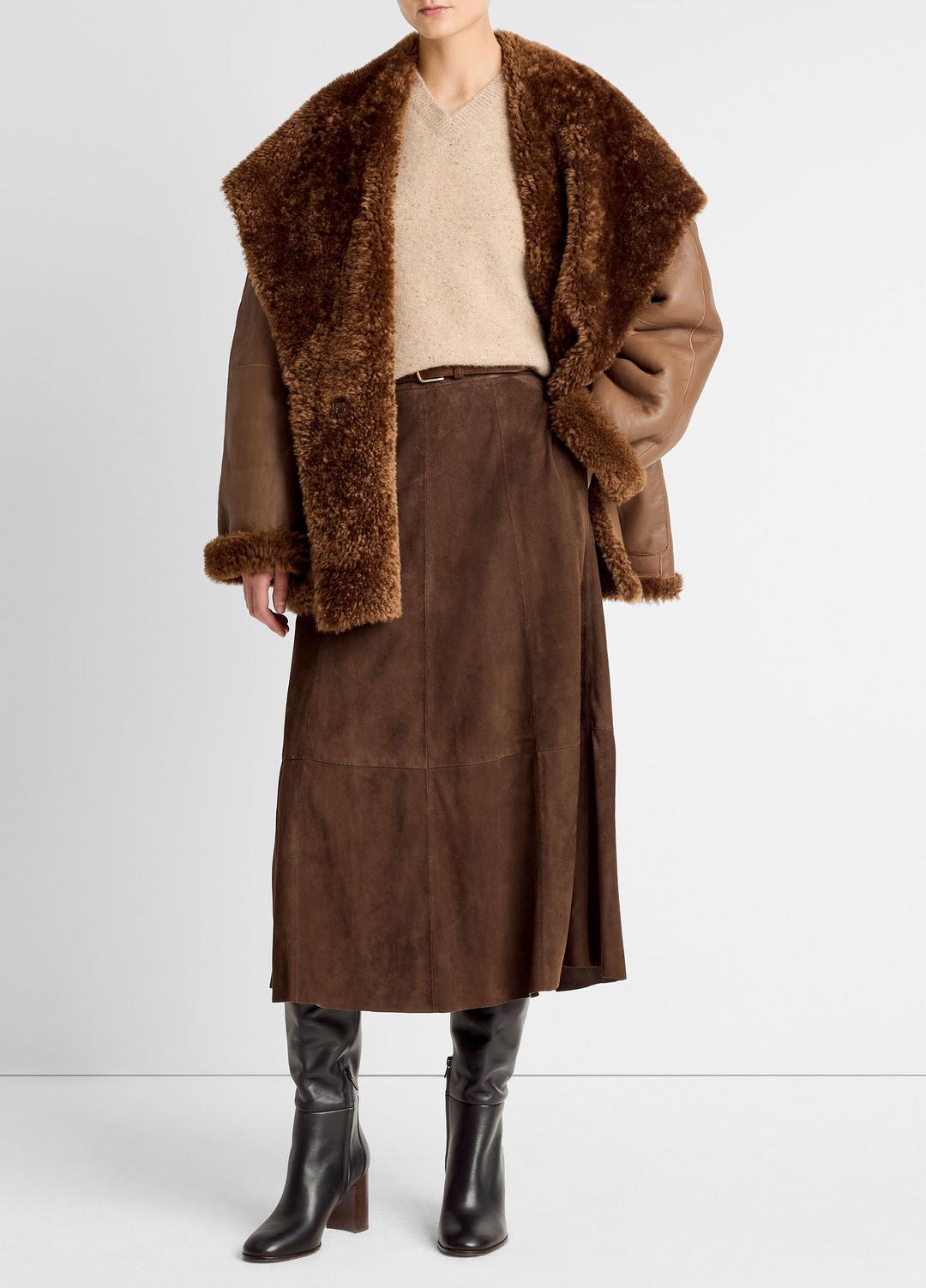 VINCE Women Shearling Hooded Jacket in Jackets
