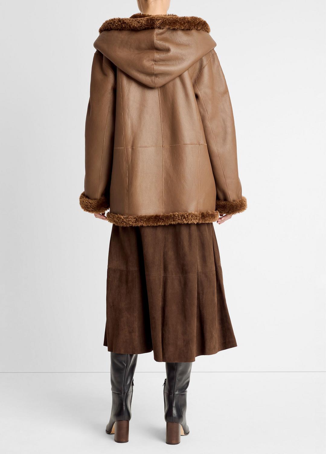 VINCE Women Shearling Hooded Jacket in Jackets