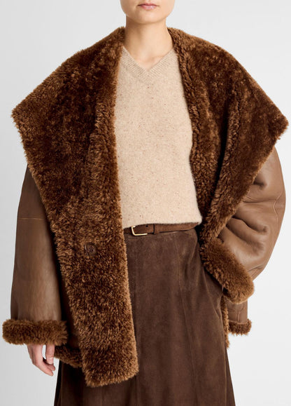 VINCE Women Shearling Hooded Jacket in Jackets