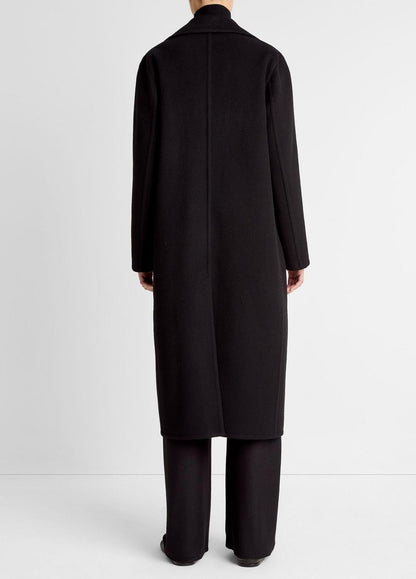VINCE Women Wool-Blend Double-Breasted Long Coat in Coats