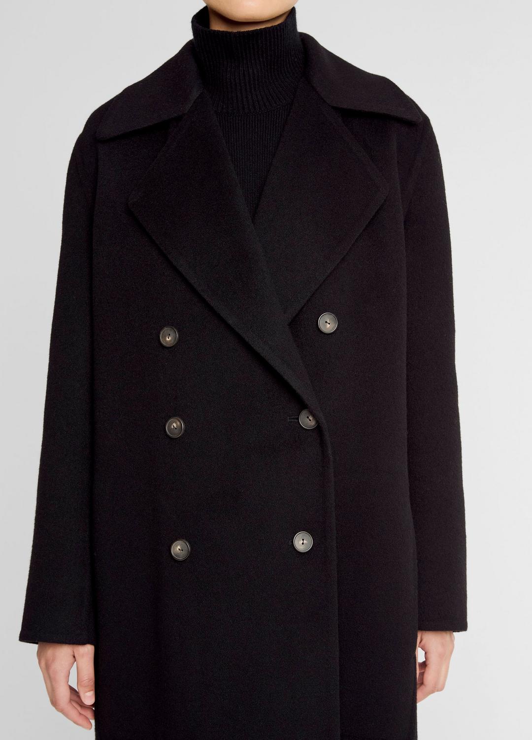 VINCE Women Wool-Blend Double-Breasted Long Coat in Coats