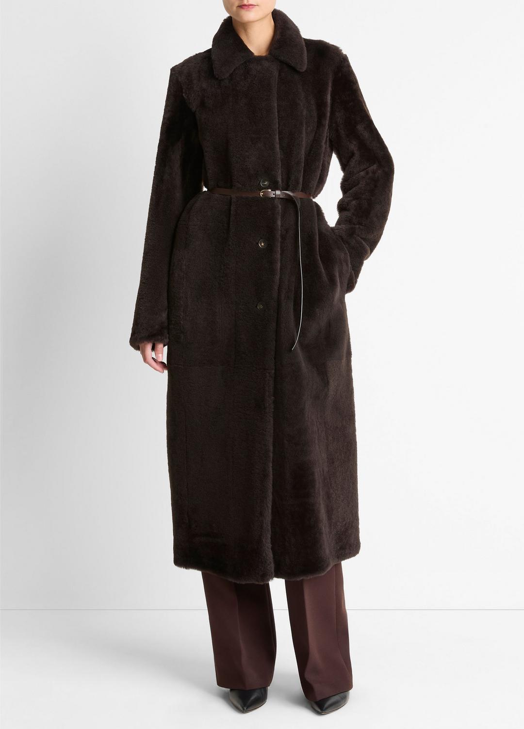 VINCE Women Shearling Long Coat in Coats