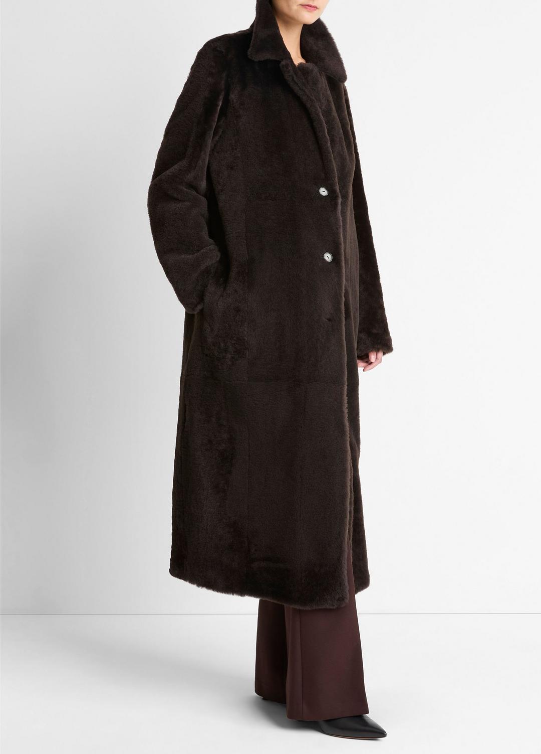 VINCE Women Shearling Long Coat in Coats