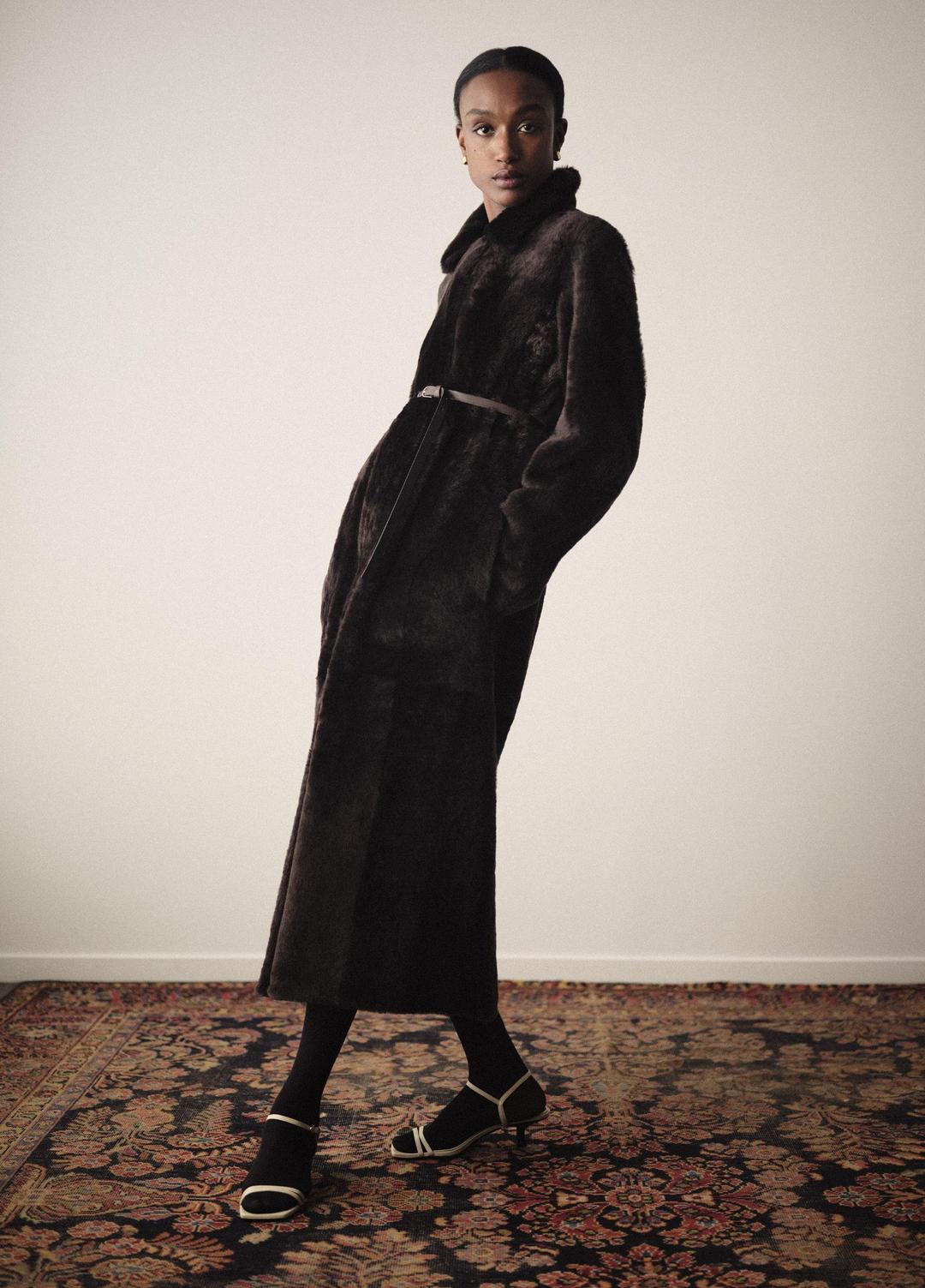 VINCE Women Shearling Long Coat in Coats