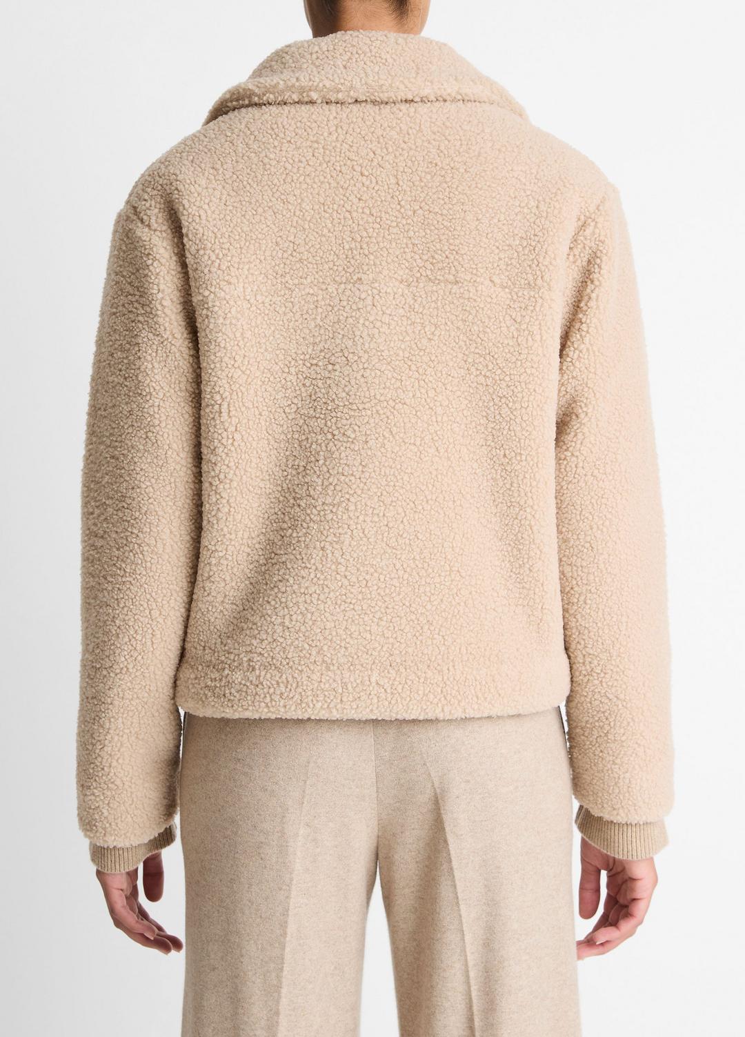 VINCE Women Collared Sherpa Jacket in Jackets