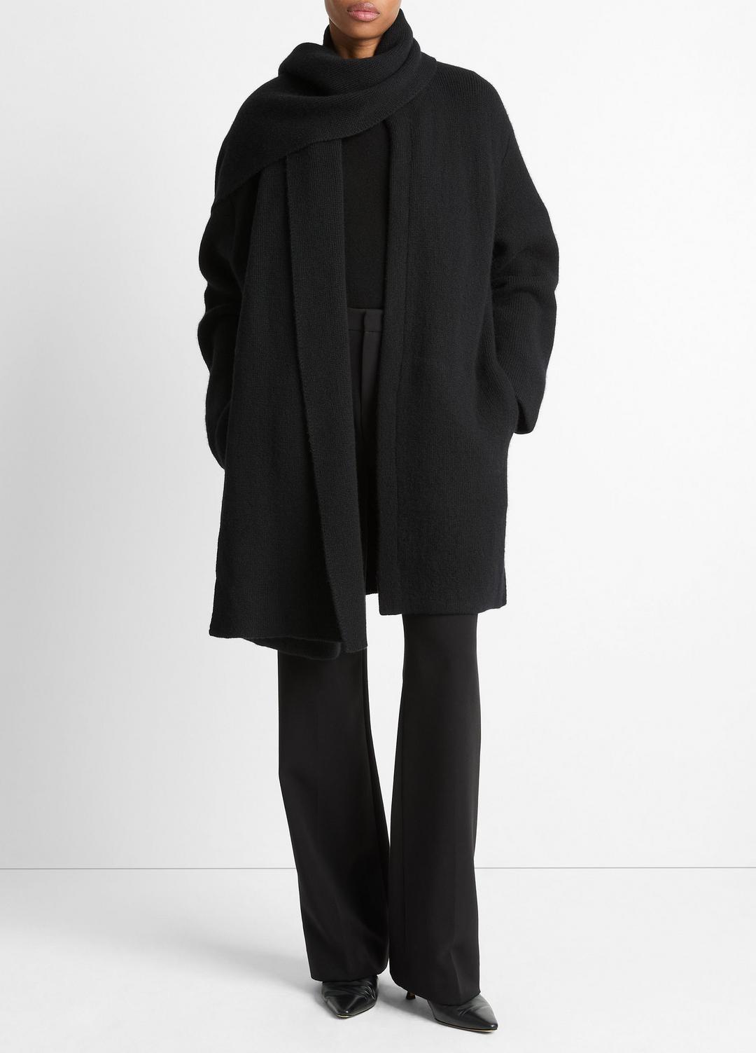 VINCE Women Draped-Scarf Wool-Blend Car Coat in Coats