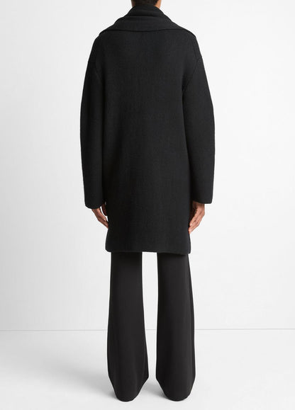 VINCE Women Draped-Scarf Wool-Blend Car Coat in Coats