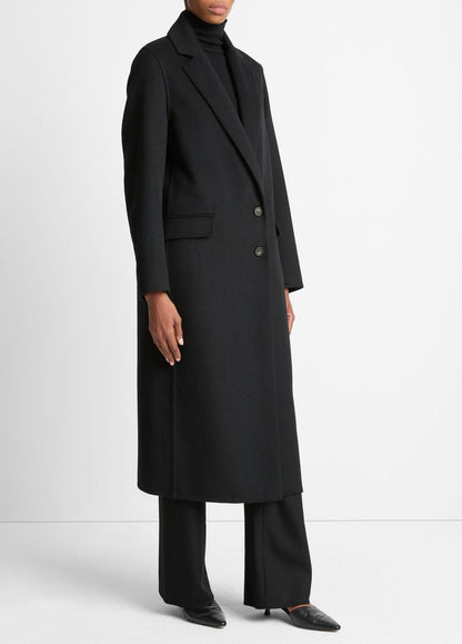 VINCE Women Wool-Blend Single-Breasted Coat in Coats