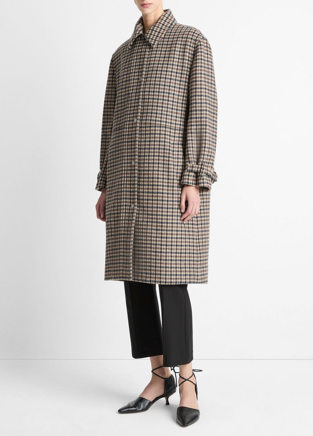 VINCE Women Plaid Car Coat in Coats