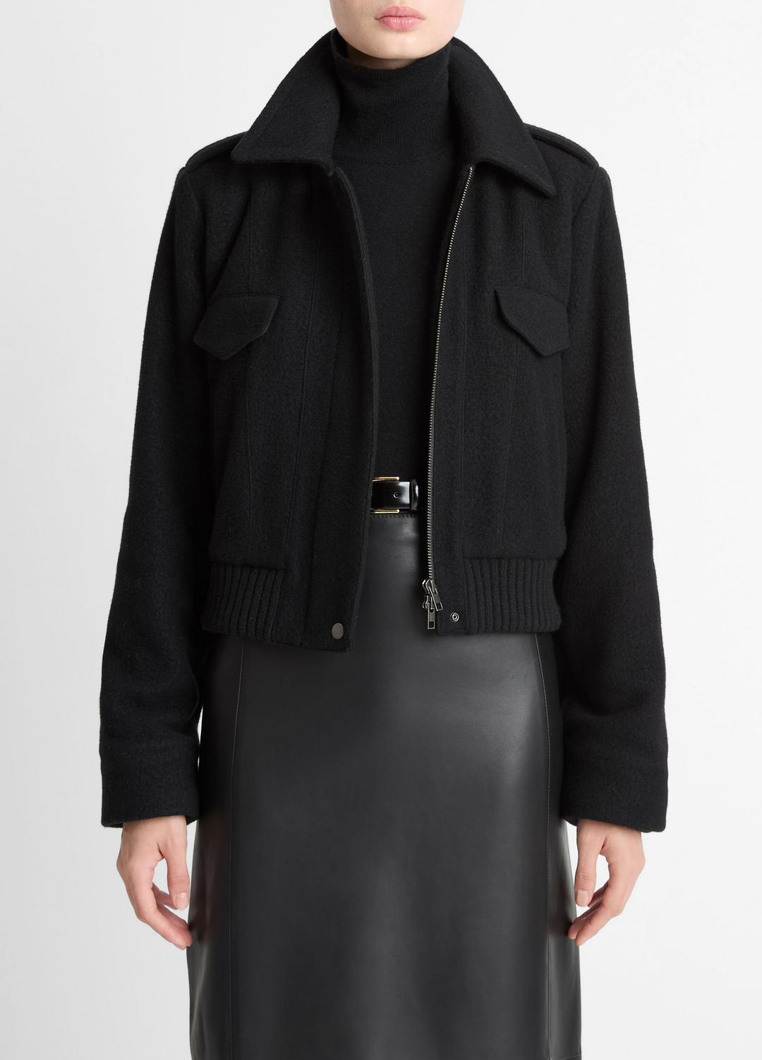 VINCE Women Italian Wool-Blend Cropped Jacket in Jackets