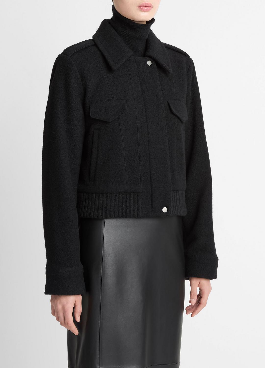 VINCE Women Italian Wool-Blend Cropped Jacket in Jackets