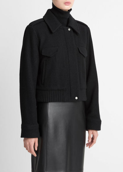 VINCE Women Italian Wool-Blend Cropped Jacket in Jackets
