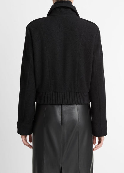 VINCE Women Italian Wool-Blend Cropped Jacket in Jackets