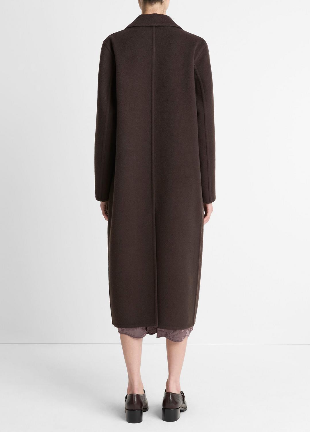 VINCE Women Wool-Blend Double-Breasted Long Coat in Coats