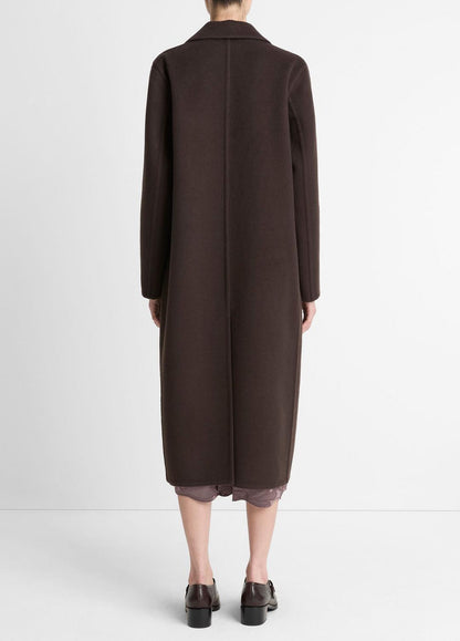 VINCE Women Wool-Blend Double-Breasted Long Coat in Coats