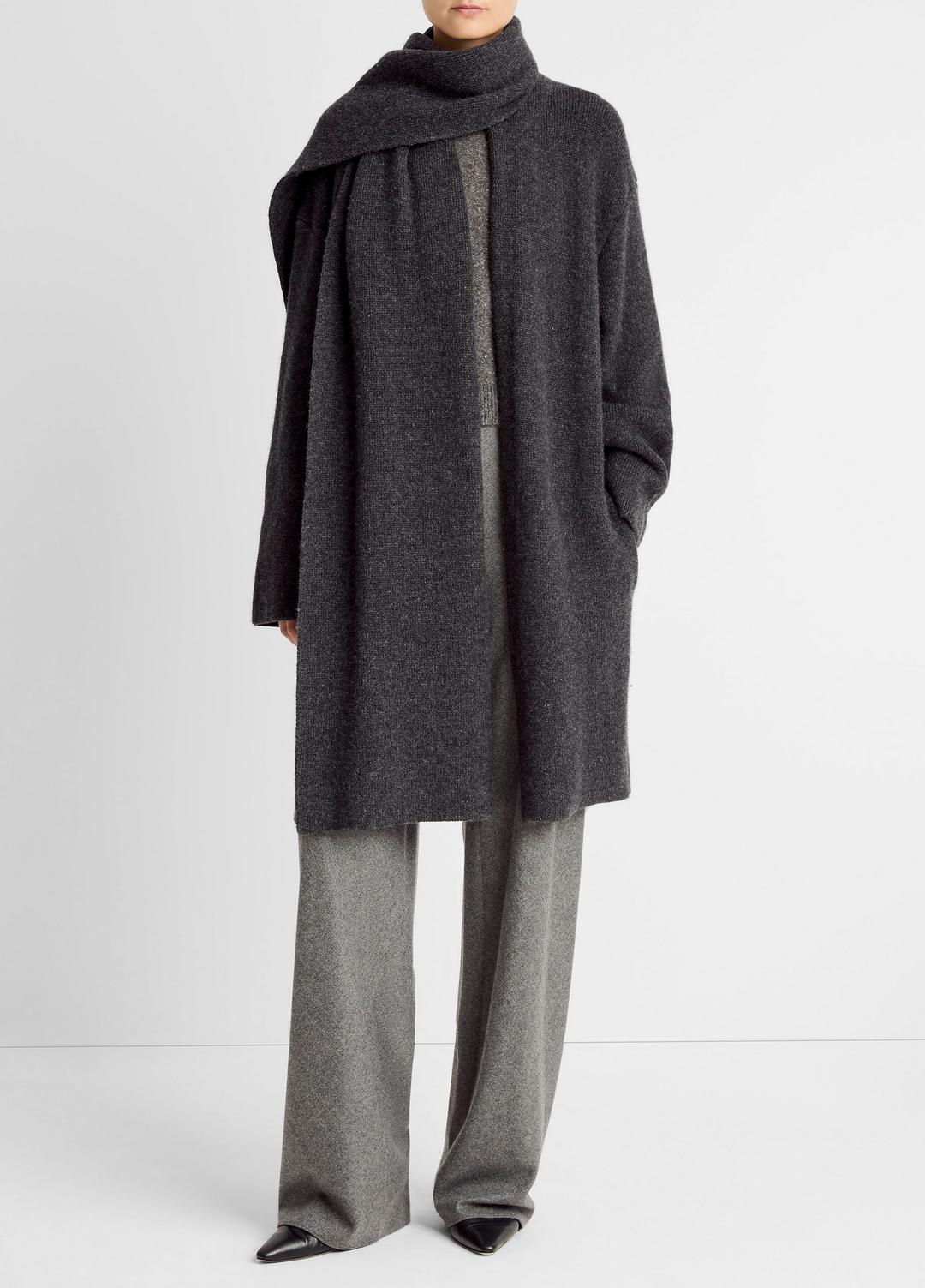 VINCE Women Draped-Scarf Wool-Blend Car Coat in Coats
