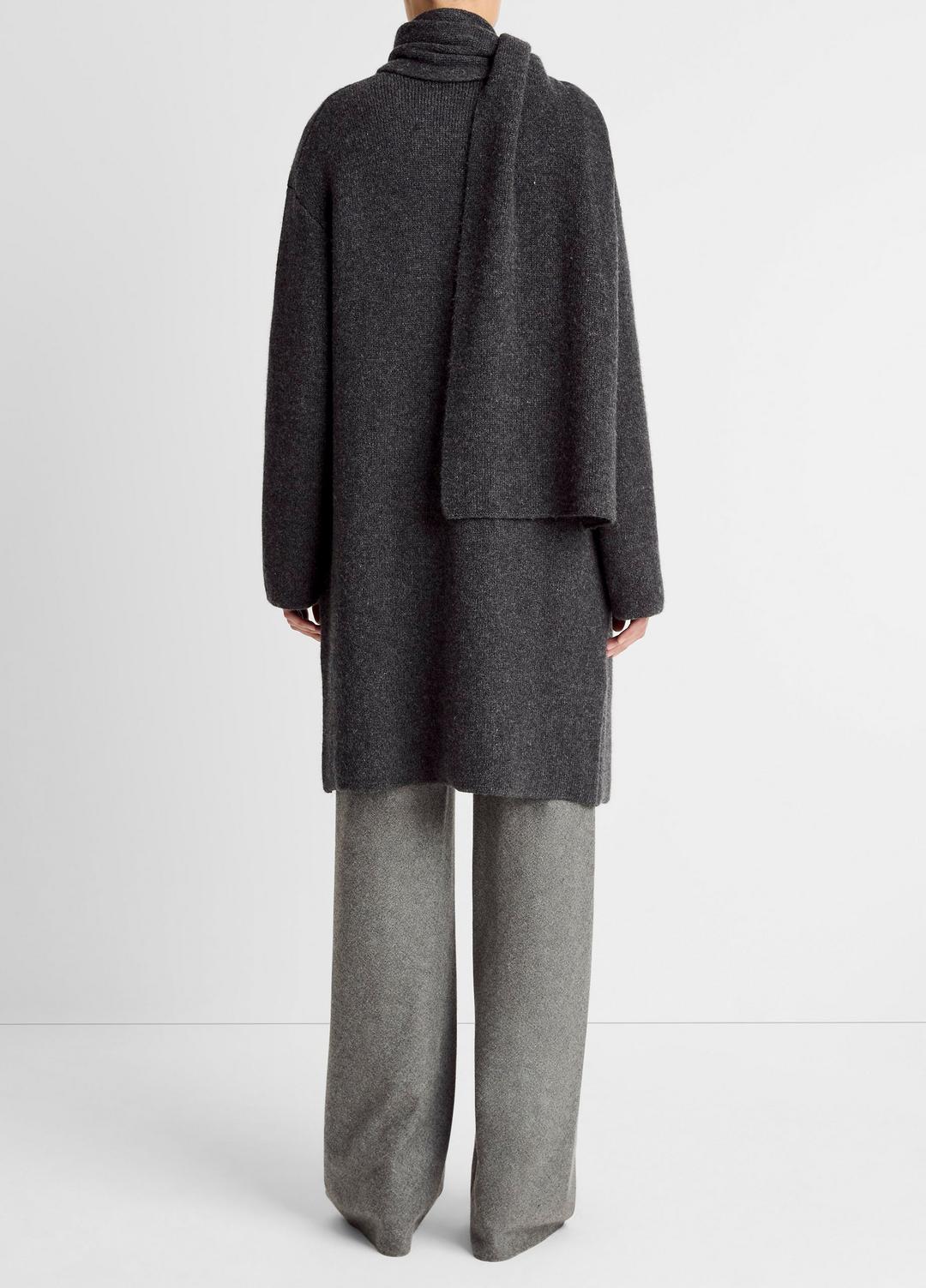 VINCE Women Draped-Scarf Wool-Blend Car Coat in Coats