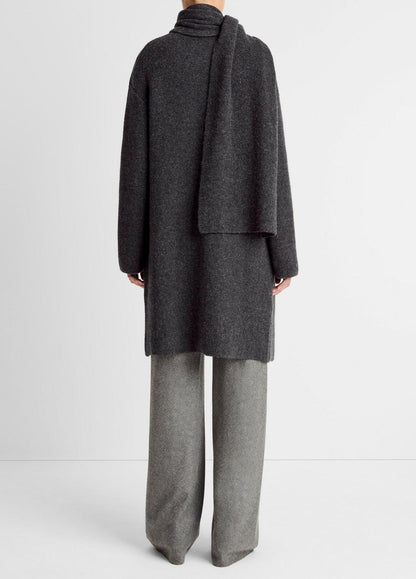 VINCE Women Draped-Scarf Wool-Blend Car Coat in Coats