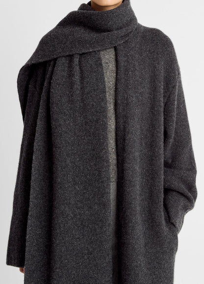 VINCE Women Draped-Scarf Wool-Blend Car Coat in Coats