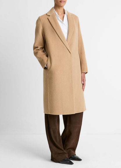 VINCE Women Classic Wool-Blend Straight Coat in Coats